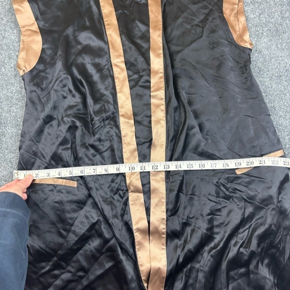 NAKED PRINCESS Women’s Black/Gold 100% Satin Sleeveless Robe size: Medium/Large - Picture 8 of 10